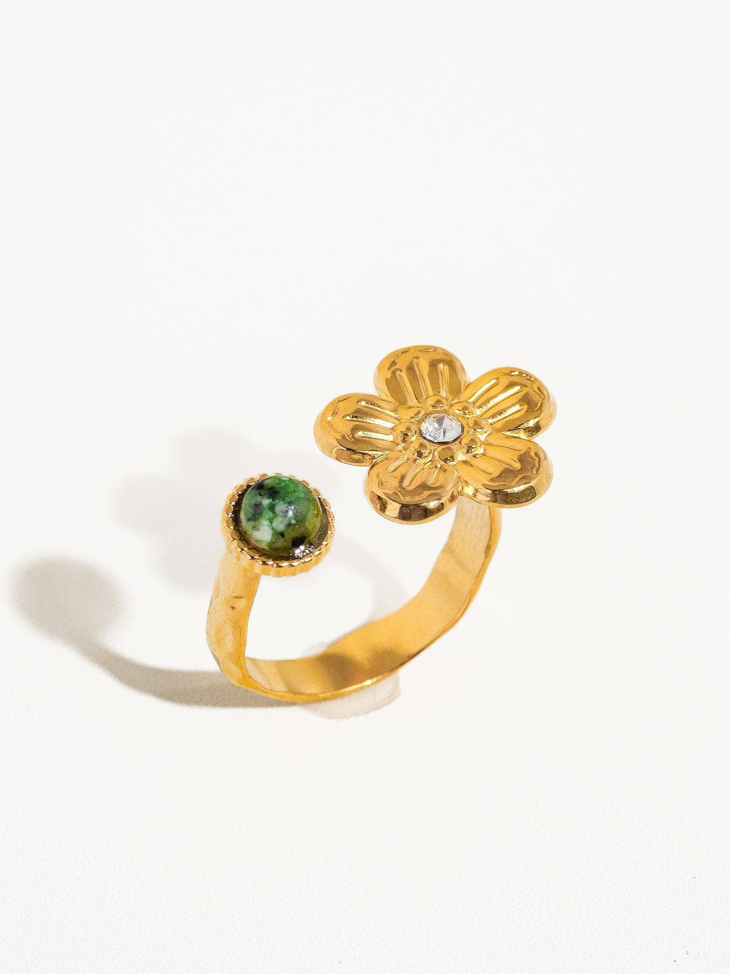 Marigold Non-Tarnish Boho Ring: Green