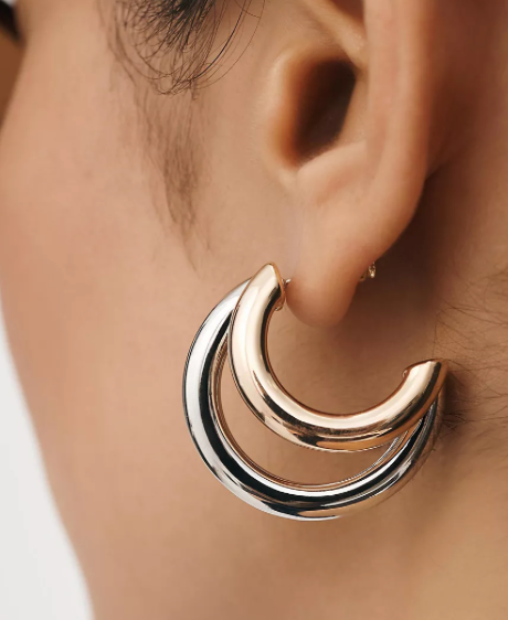 Bi Colour Double Hoop