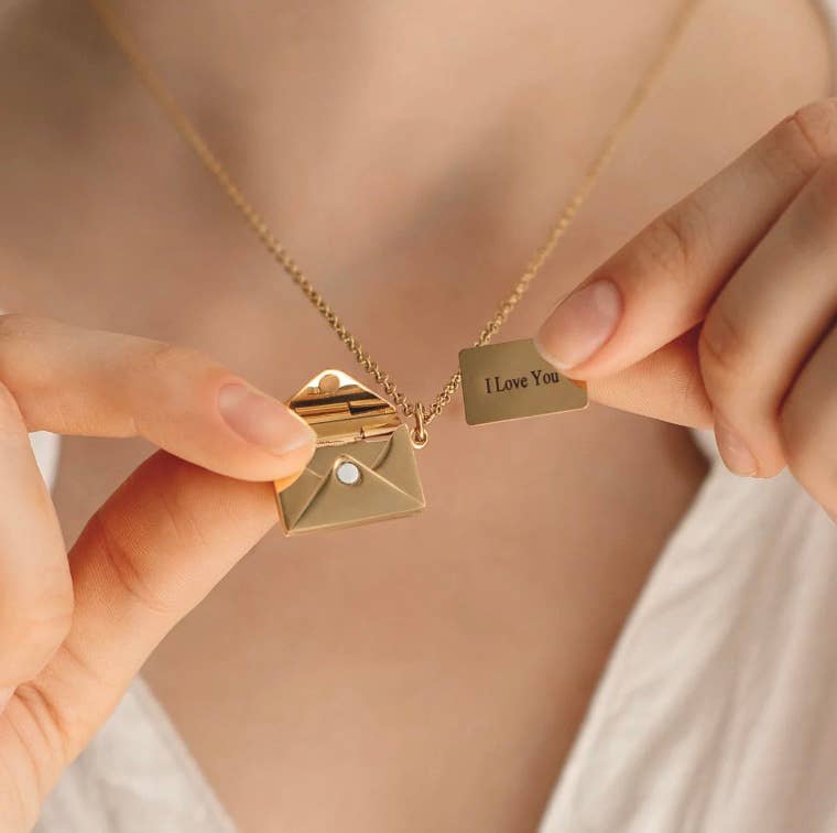 Love Letter 14K Gold Steel Envelope and Silver
