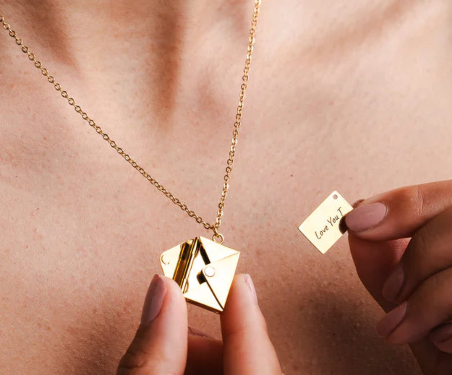 Love Letter 14K Gold Steel Envelope and Silver