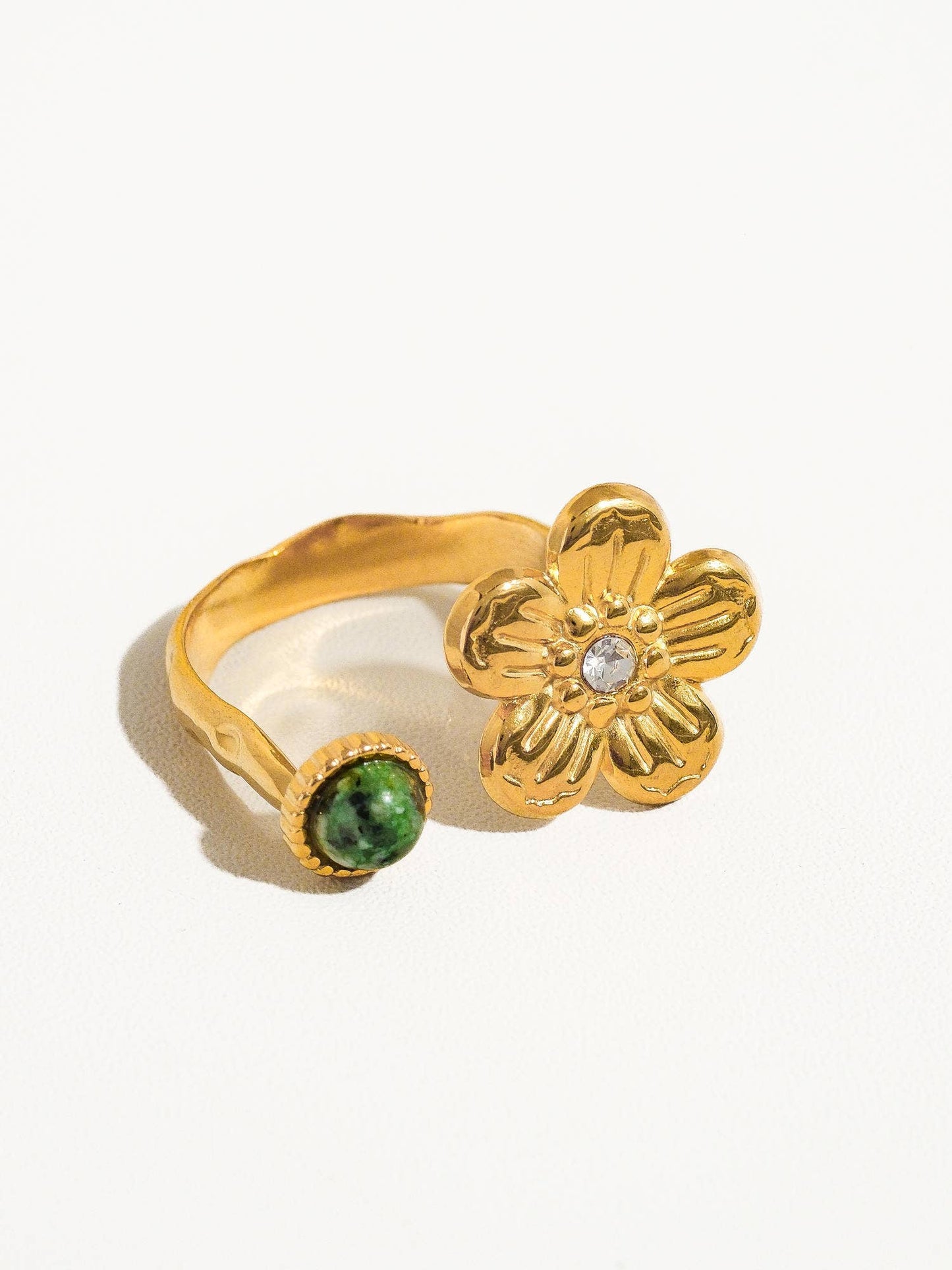 Marigold Non-Tarnish Boho Ring: Green