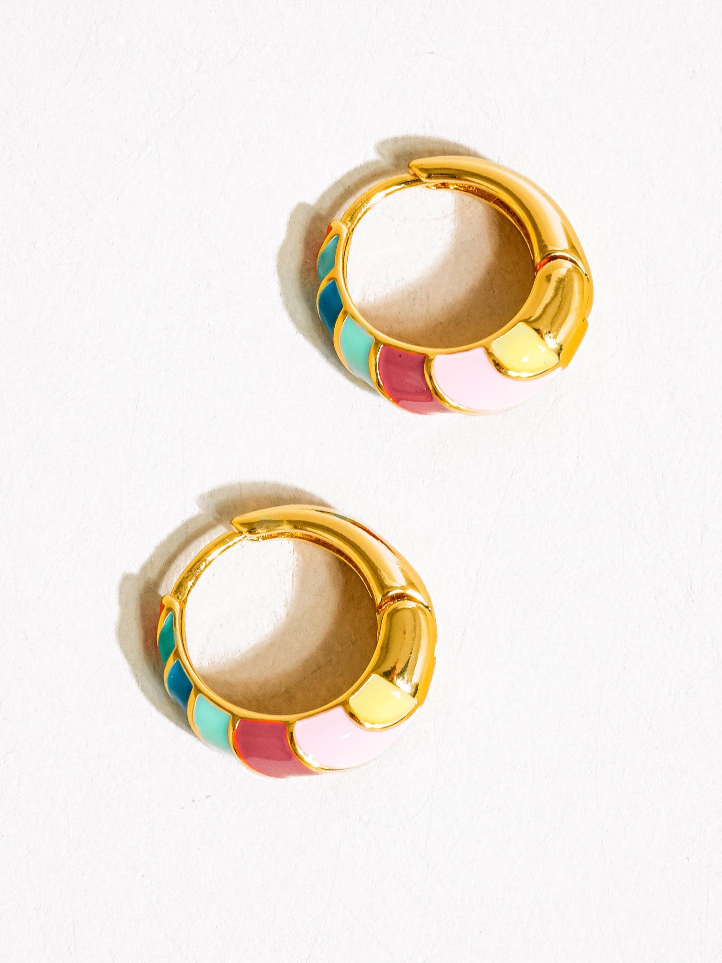 Paloma 18K Gold Colorful Striped Hoop Earring: Multi-Colored