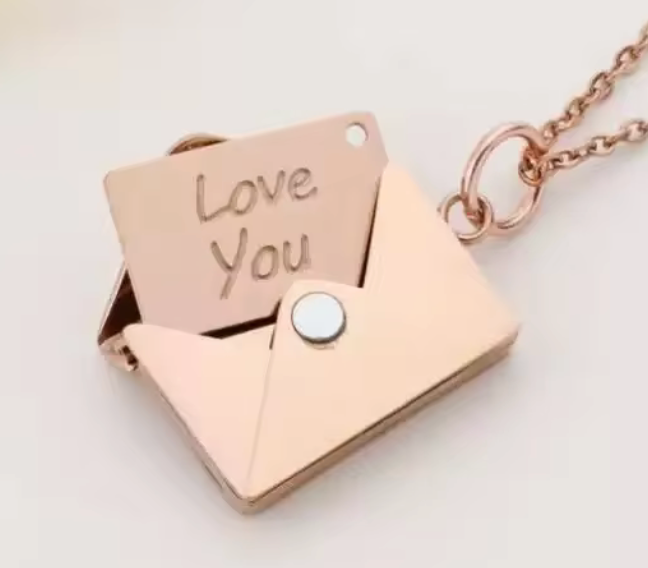 Love Letter 14K Gold Steel Envelope and Silver