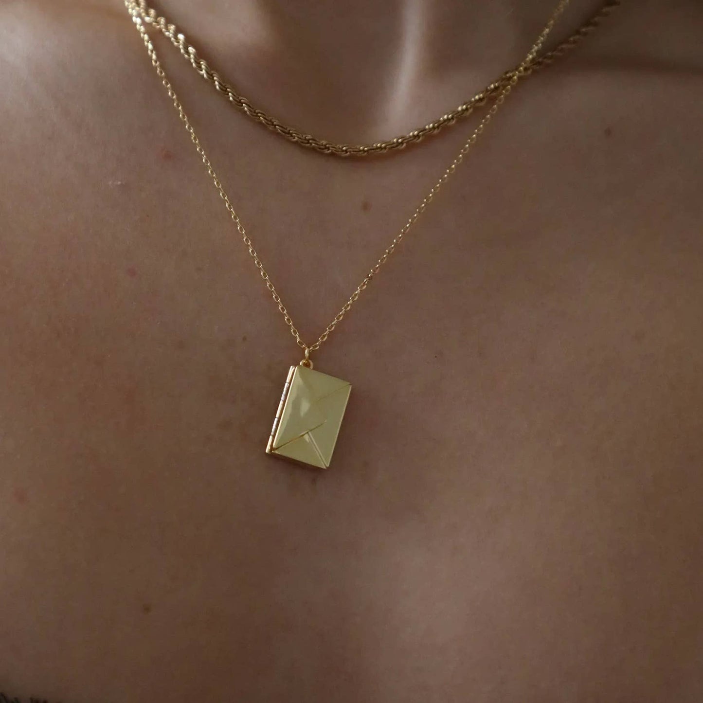 Love Letter 14K Gold Steel Envelope and Silver
