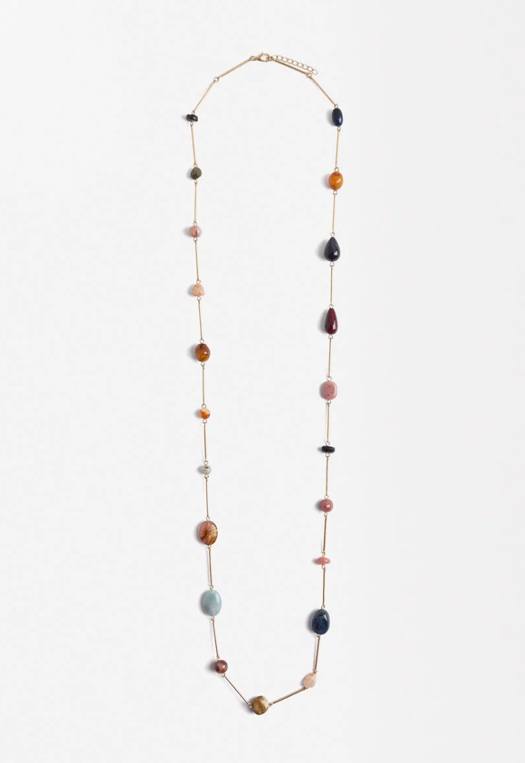 Serenity Cove Necklace- Genuine Gemstone and 14K gold chain