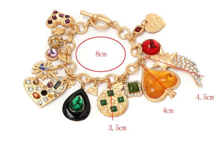 Loads Charm Bracelet- Hearts and Stones