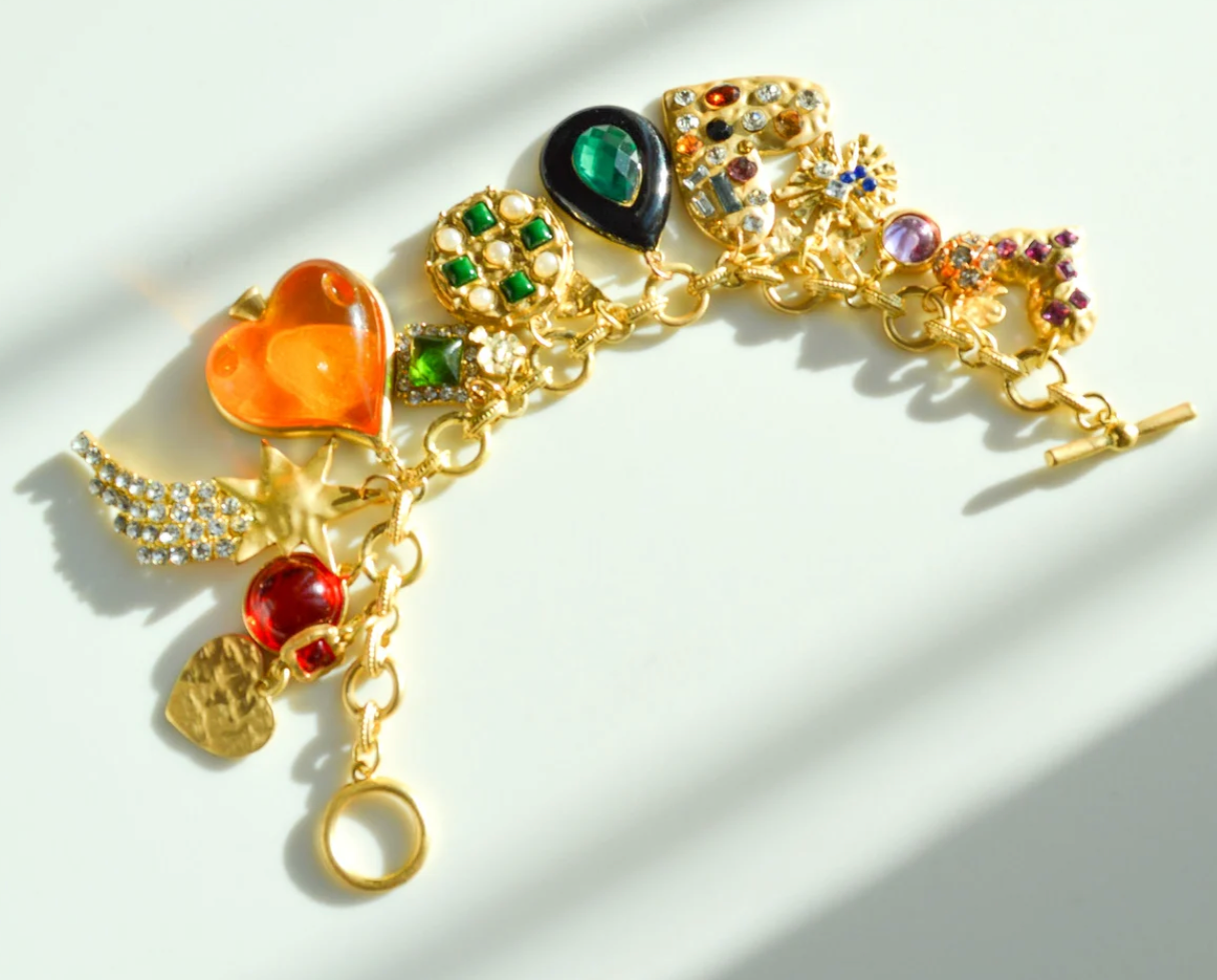 Loads Charm Bracelet- Hearts and Stones