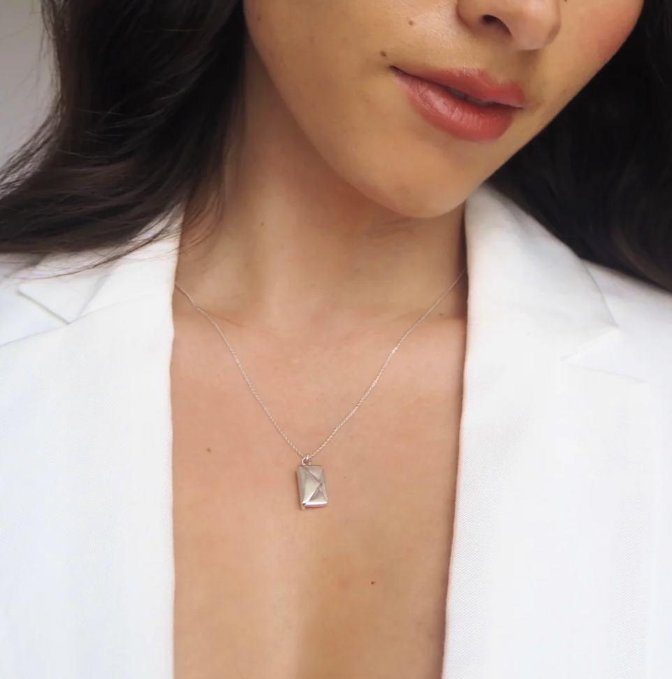 Love Letter 14K Gold Steel Envelope and Silver