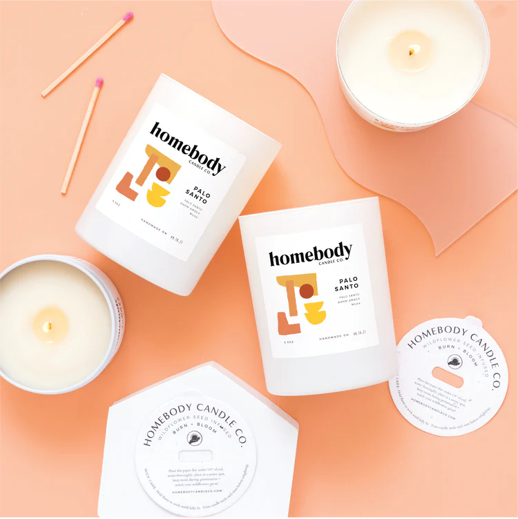 Homebody Candle Co. - Palo Santo • burn + bloom candle