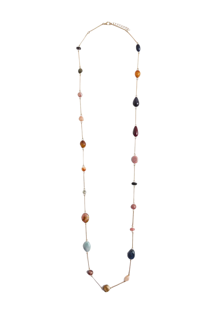 Serenity Cove Necklace- Genuine Gemstone and 14K gold chain