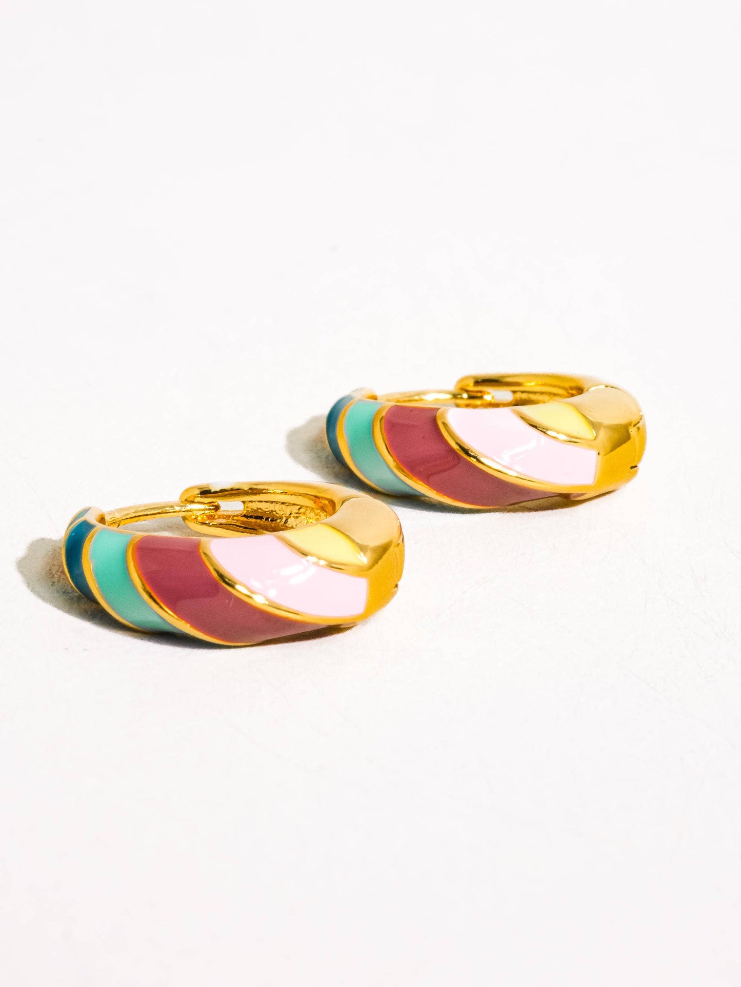 Paloma 18K Gold Colorful Striped Hoop Earring: Multi-Colored