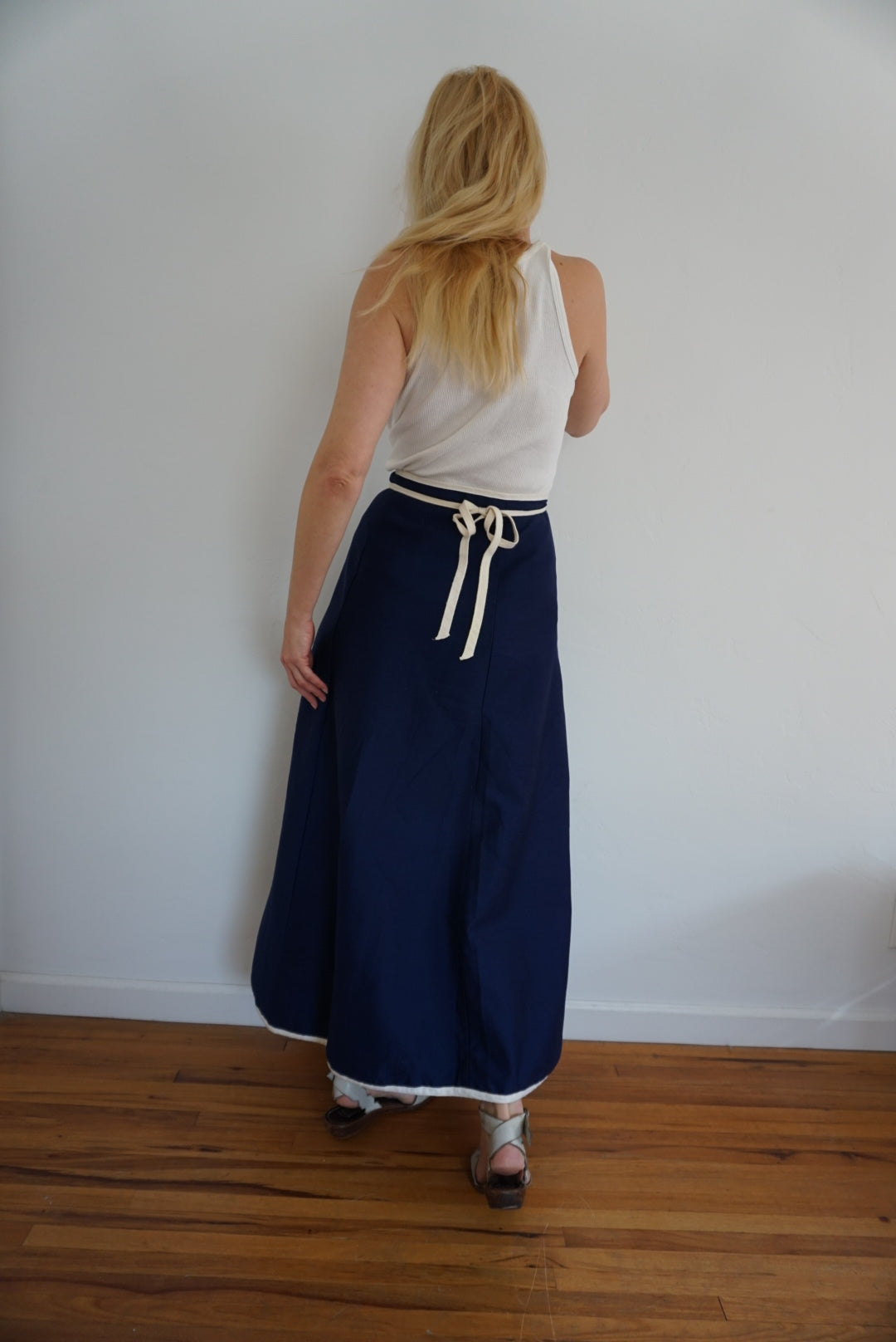 navy sailor wrap skirt