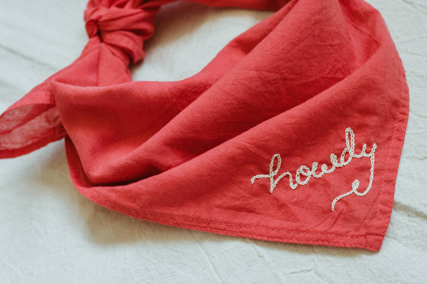 Eloise et moi - Hand embroidered hand dyed organic cotton bandana