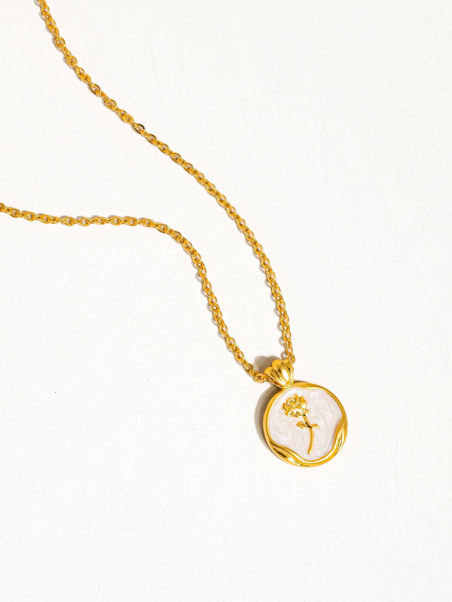 Mallory 18K Gold Rose Coin Pendant Necklace: Yellow Gold