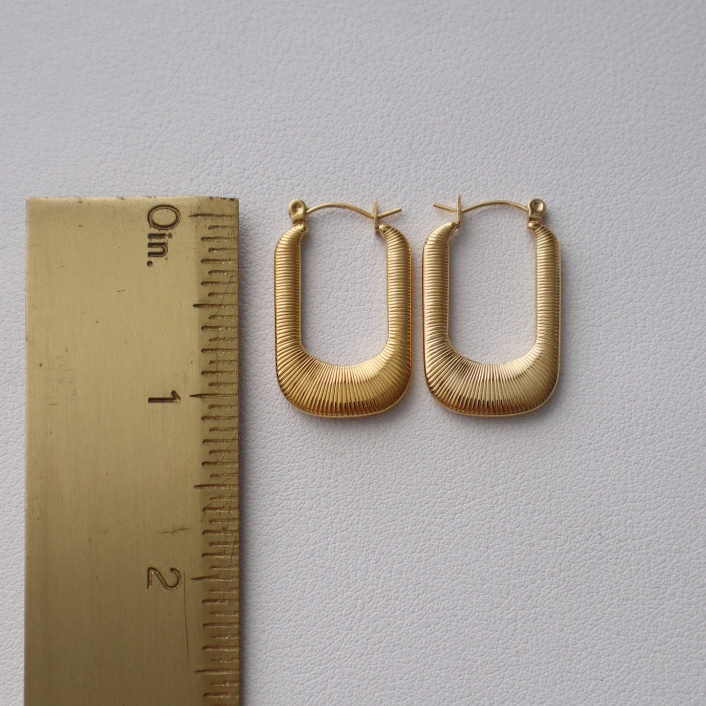 Luna Hoops | Gold Textured Hoops