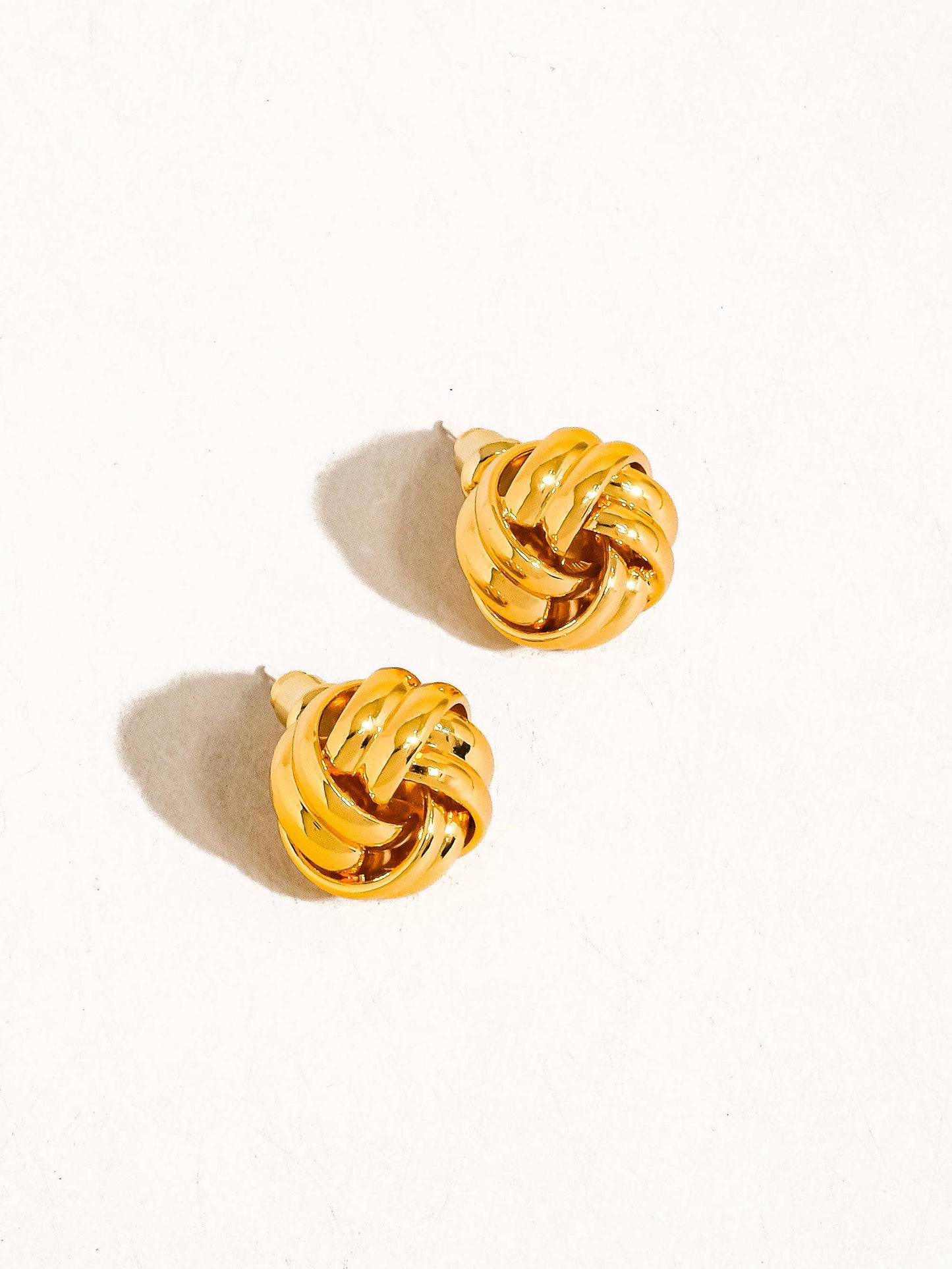 Alix 18K Gold Basket Weaved Classic Studs: Yellow Gold