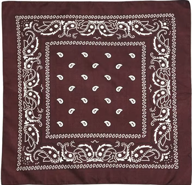 Bandana- 22" X 22"  100% Cotton Square Bandana Scarf