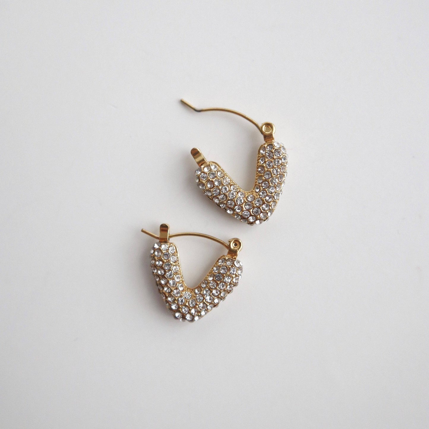 JESSA Jewelry - Alana Hoops | V-Shaped Pave Hoops