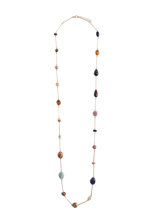 Serenity Cove Necklace- Genuine Gemstone and 14K gold chain