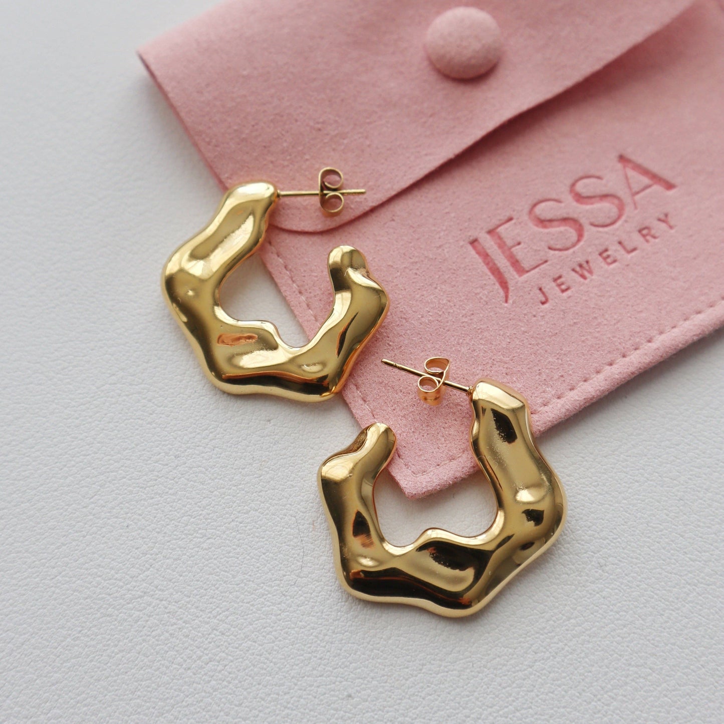 JESSA Jewelry - River Hoops | Statement Gold Hoops