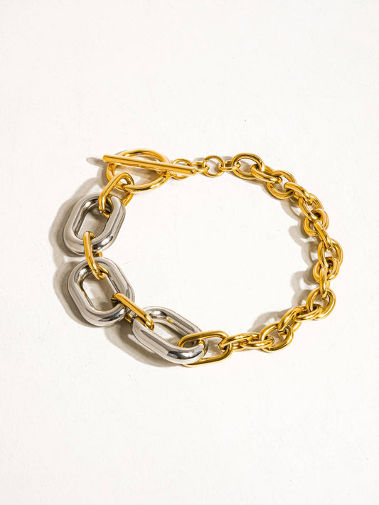 Lanni 18K Gold Non-Tarnish Multi Chain Bracelet: Multi-Colored