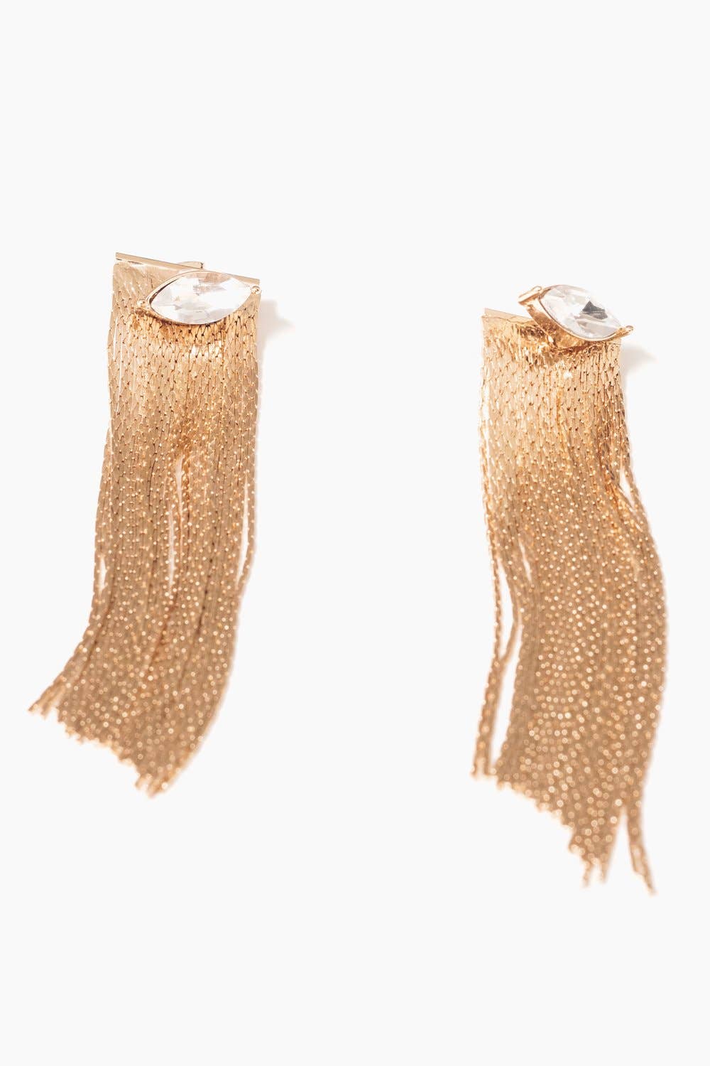Janna Conner - Crystal Marquis Fringe Earrings - 18k Gold Plating