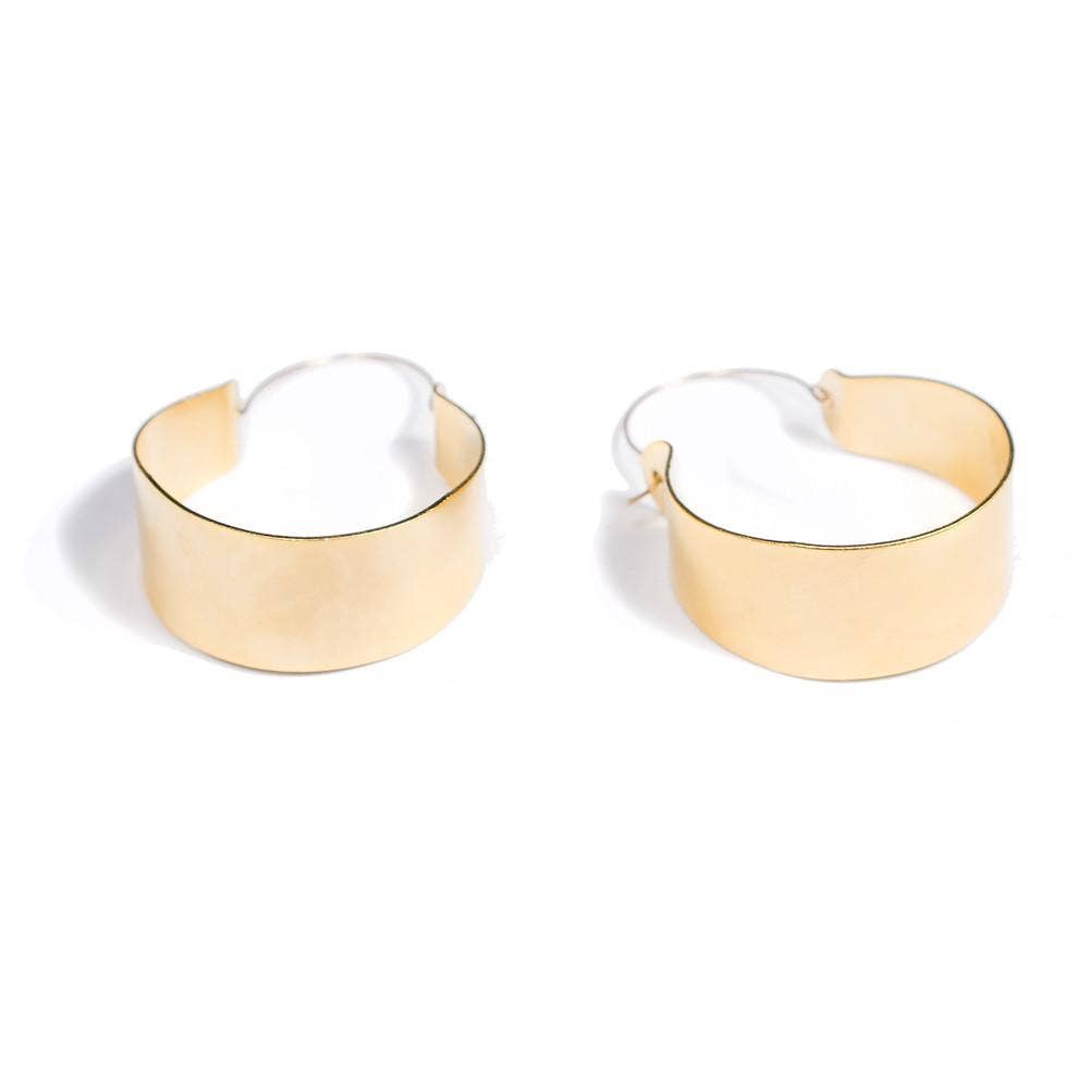 janna conner - cali oversized hoop earrings - 18k gold plating