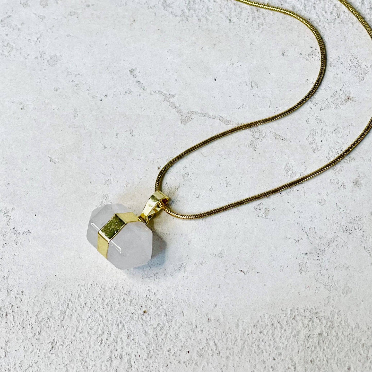 L rae jewelry - Quartz Crystal Bullet Pendant Necklace