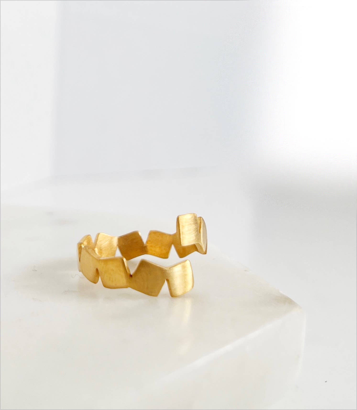 the good flair - minimal 'squares' ring - handmade & ethical - gold & silver
