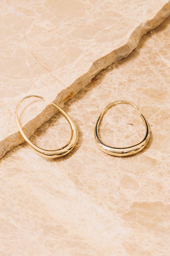 janna conner - frances threader hoop earrings | 18k gold plating