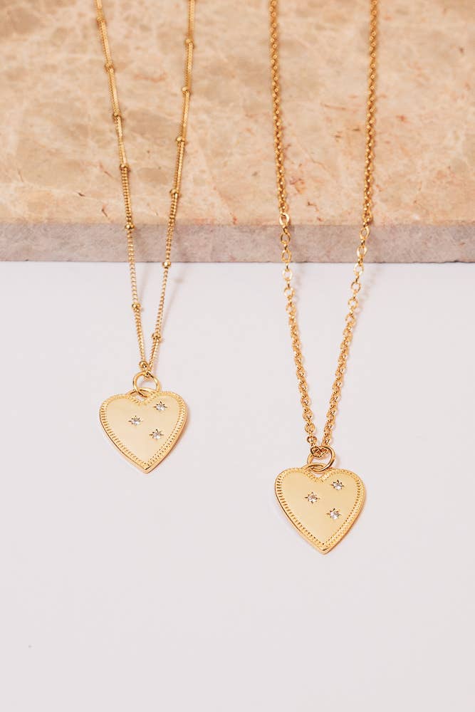 Janna Conner - Mahon Heart Charm Necklace | 14k Goldfill