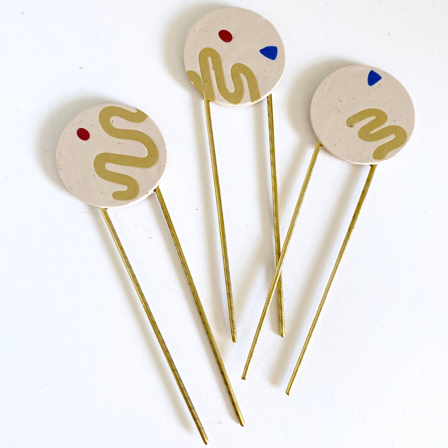 little pieces jewelry - modern squiggle pins