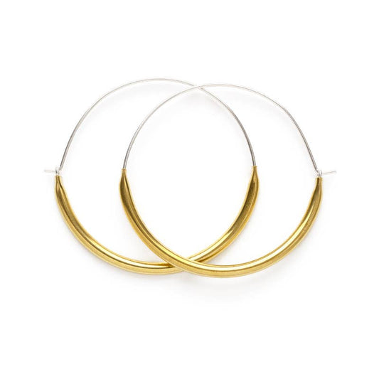 tube hoops- brass and silver - large