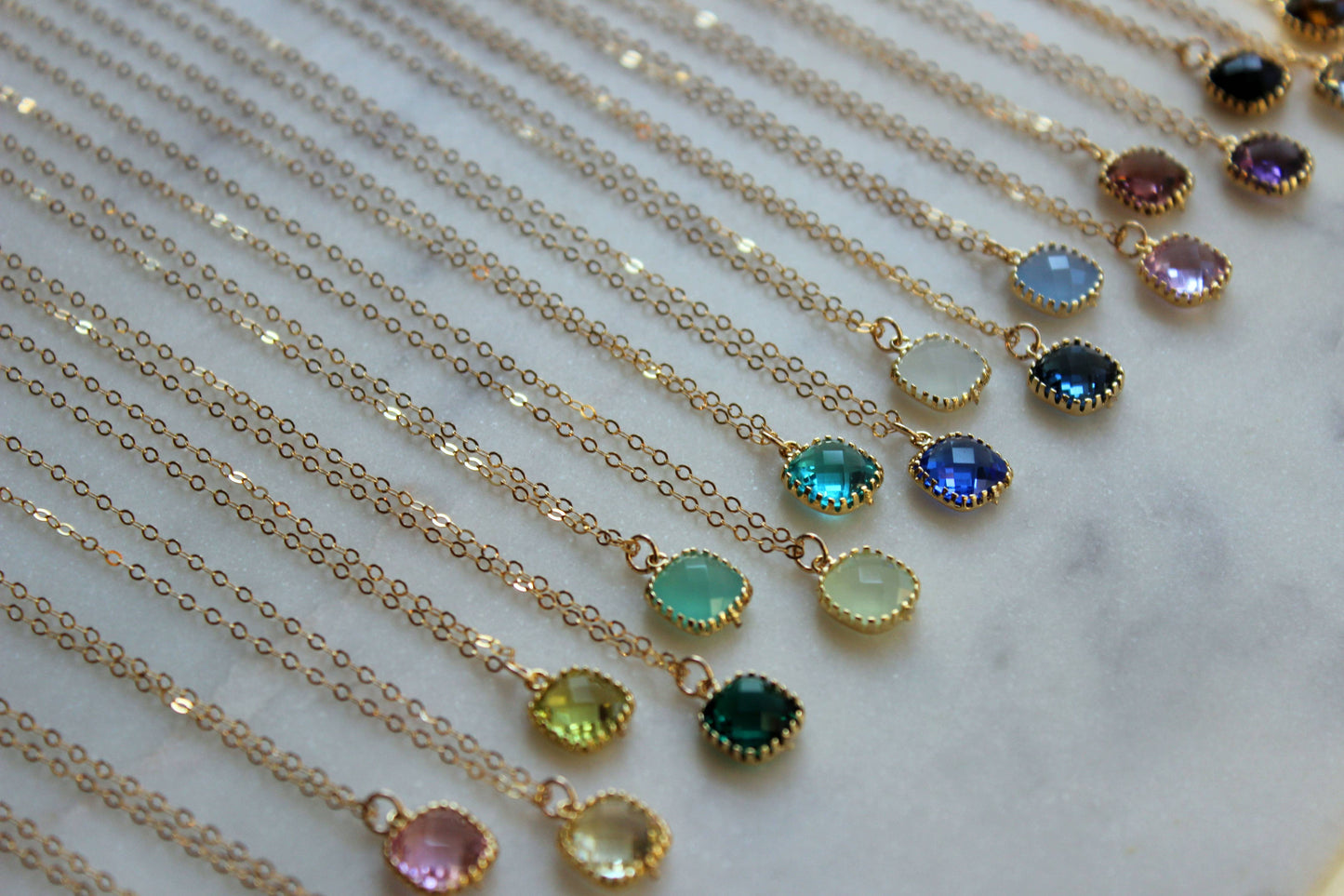 Laalee Jewelry - Gemstone Glass Necklaces, Dainty Minimalist Necklace
